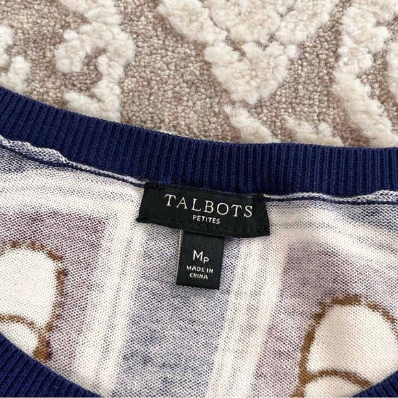 Talbots Petites Tea Party Print Classic Cardigan Sweater - Picture 14 of 16
